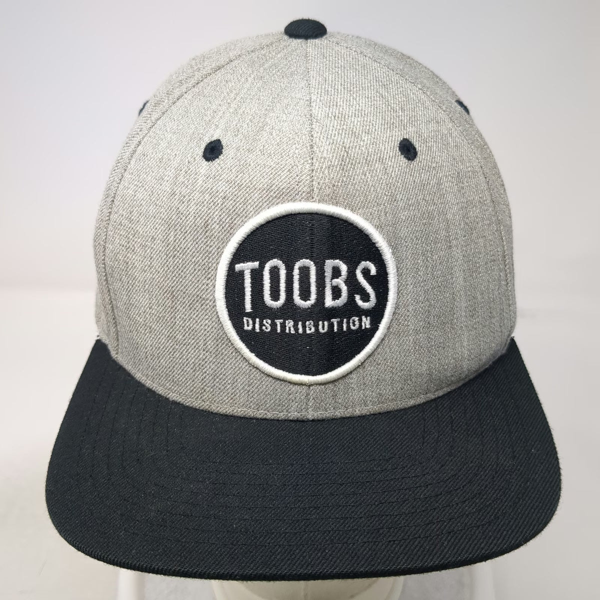 Yupoong Toobs Distribution Snapback Hat Gray One Size Green Under Visor Wool