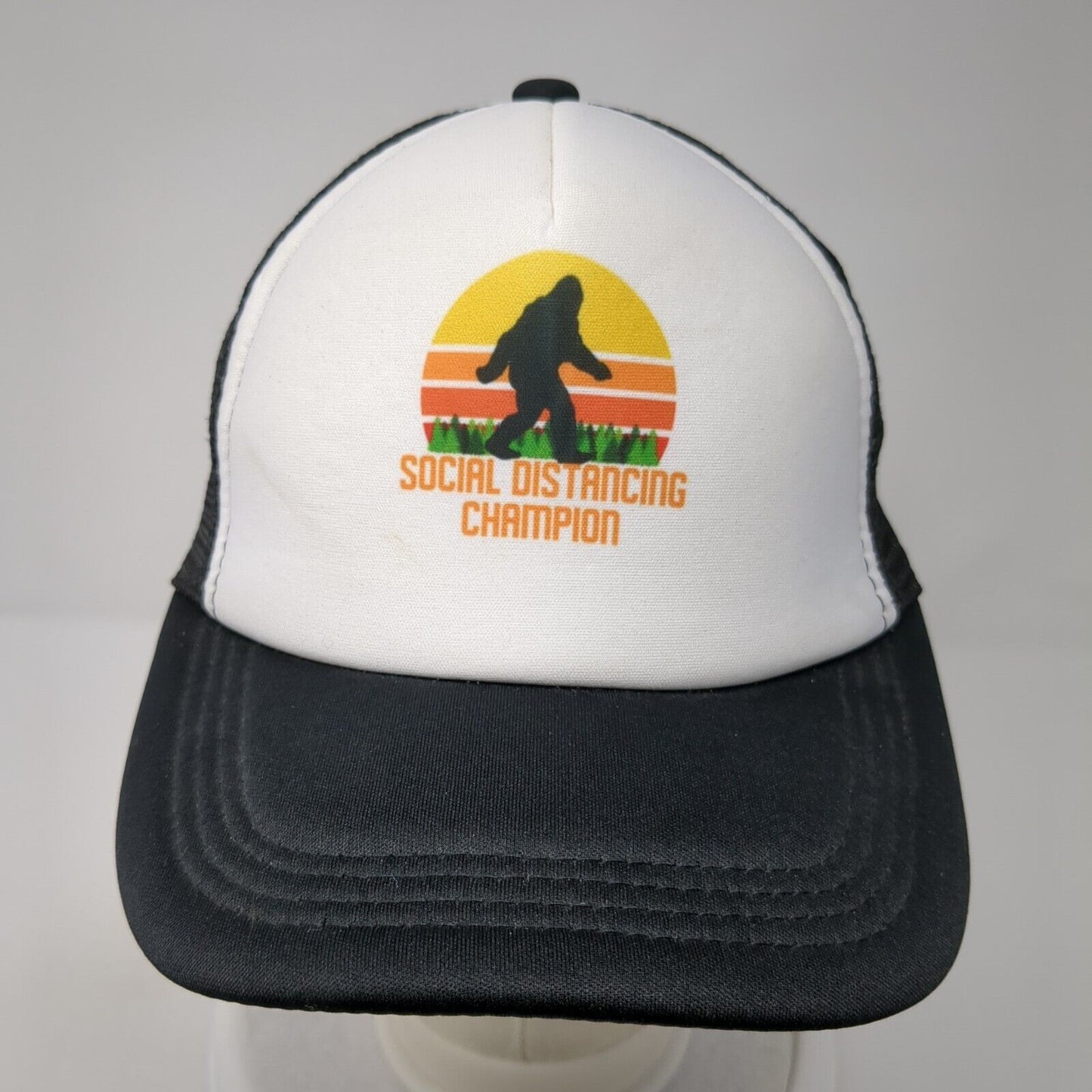 Social Distancing Champion Bigfoot Snapback Trucker Hat Black One Size