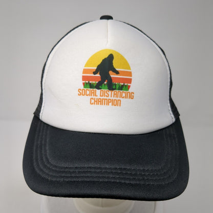 Social Distancing Champion Bigfoot Snapback Trucker Hat Black One Size