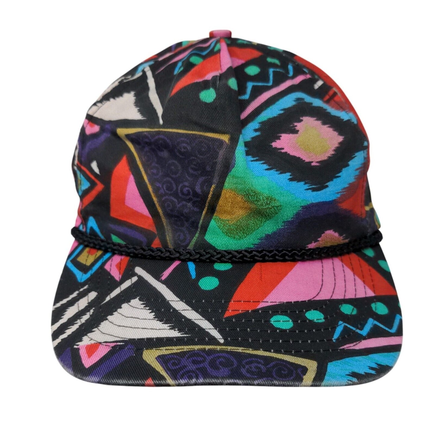 Cameo Snapback Rope Hat Multi OSFA Adjustable Geometric Vent Holes