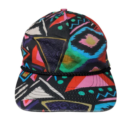 Cameo Snapback Rope Hat Multi OSFA Adjustable Geometric Vent Holes