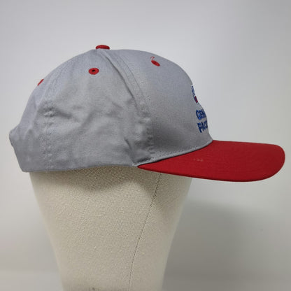 Richardson Snapback Gray Red L Gem Meat Packing Co Cotton Poly Two Tone Hat