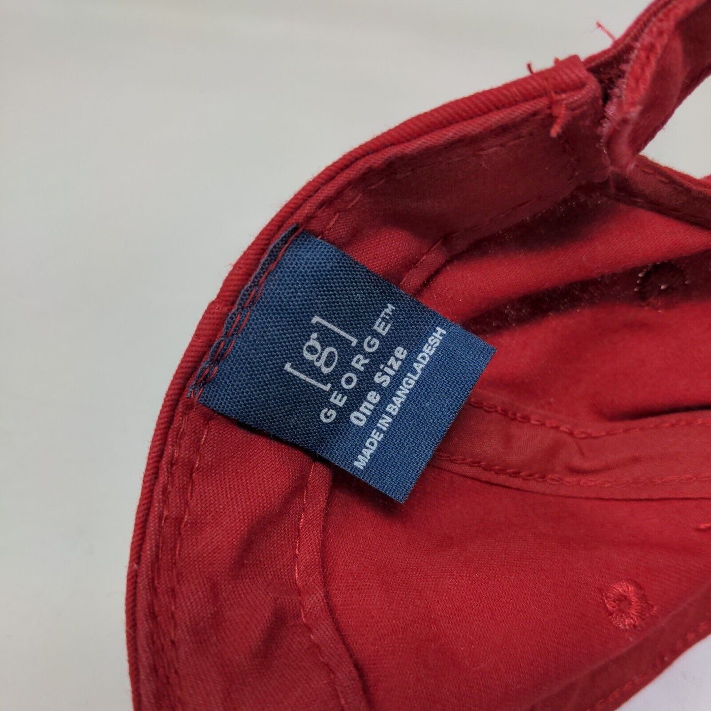 George Strapback Hat Red One Size Adjustable Solid 6 Panel Blank