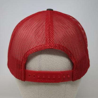 Richardson Trucker Hat Gray Red One Size Advanced Heating Cooling York Mesh Hat