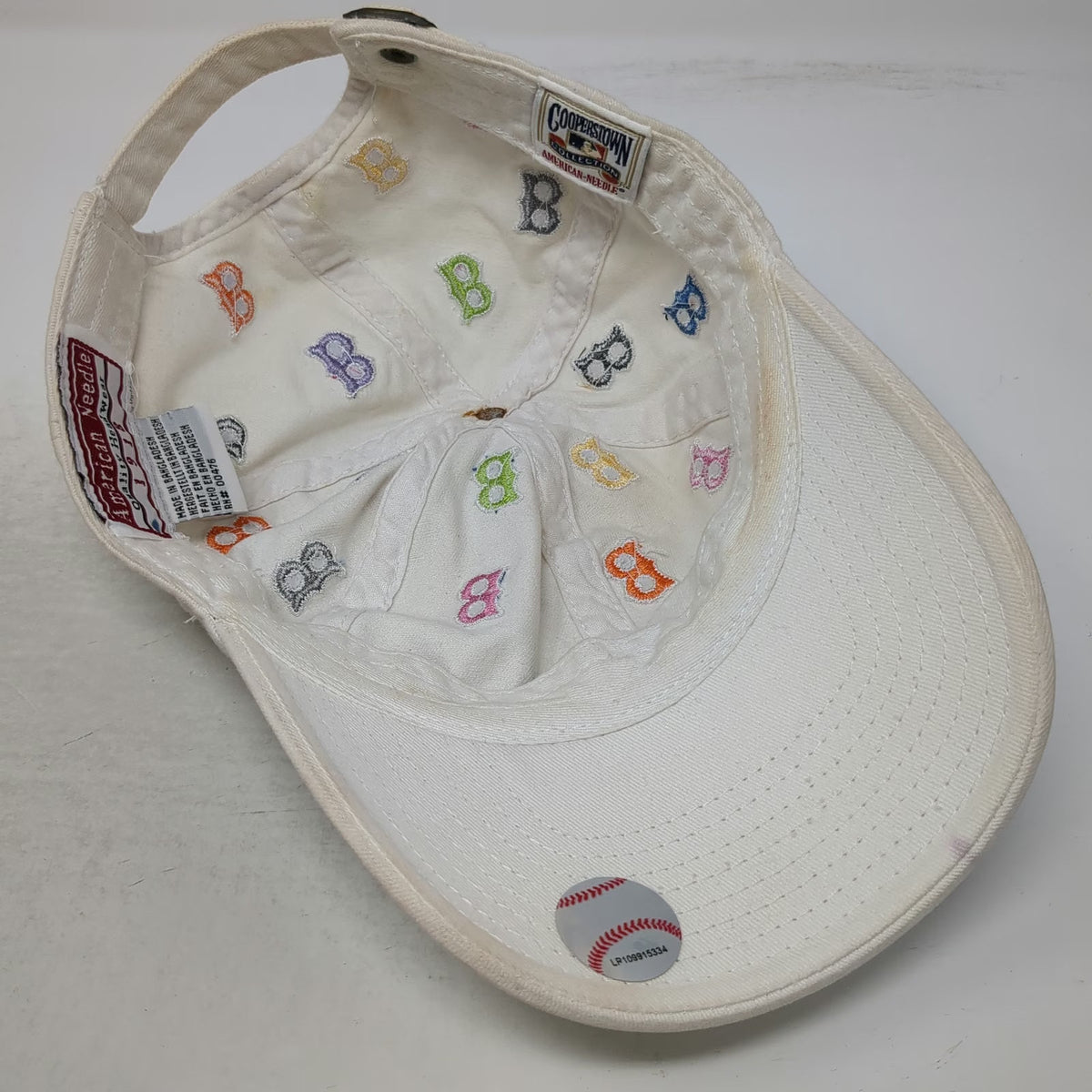 Boston Red Sox MLB American Needle White One Size Baseball Cap All Over Logo Hat