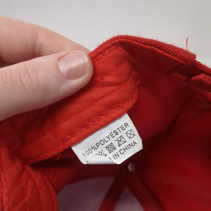 Unbranded Strapback Hat Solid Red One Size Adjustable Blank 6 Panel