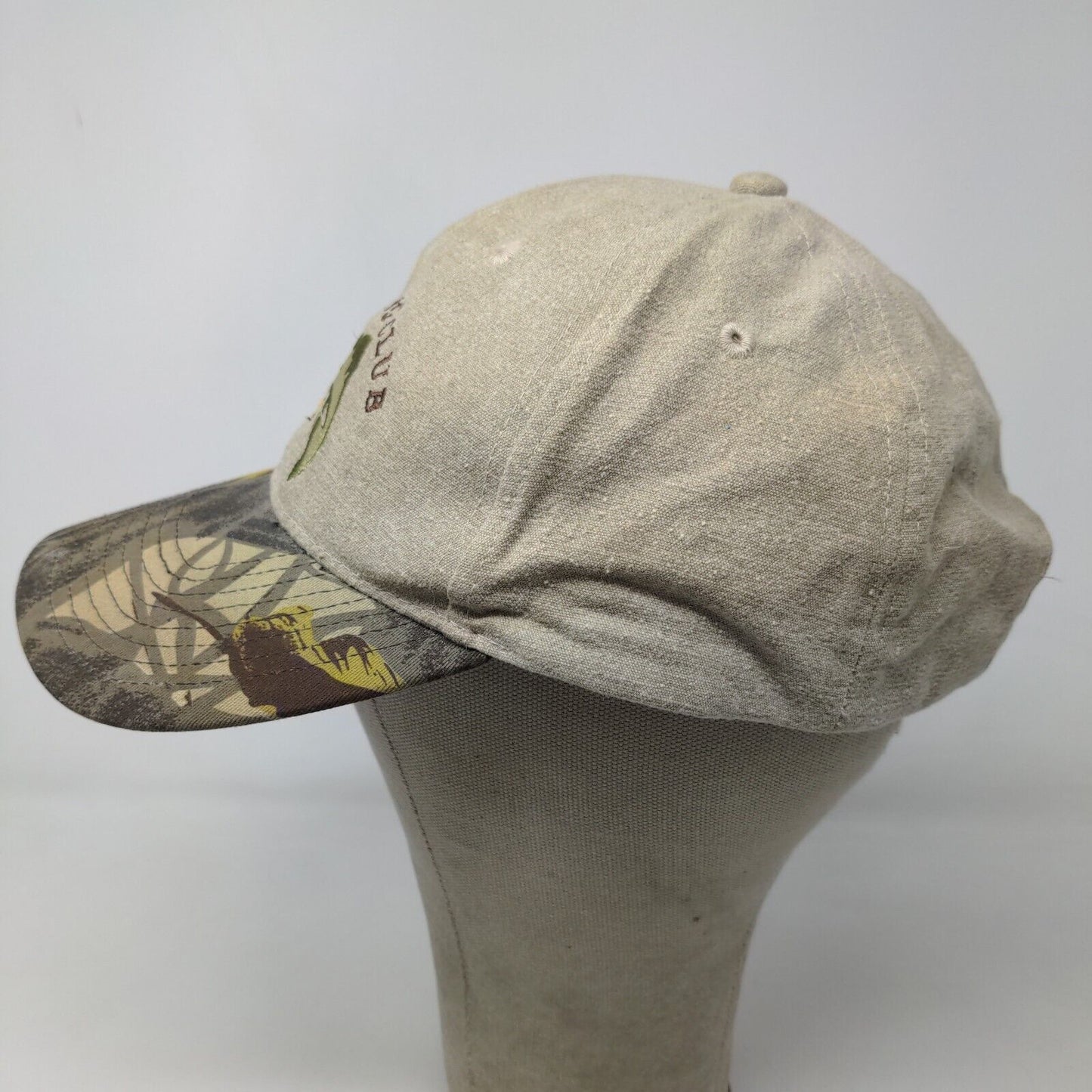 Turck Fishing Club Men's Slideback Hat Tan OSFA Camo Embroidered Logo Cotton