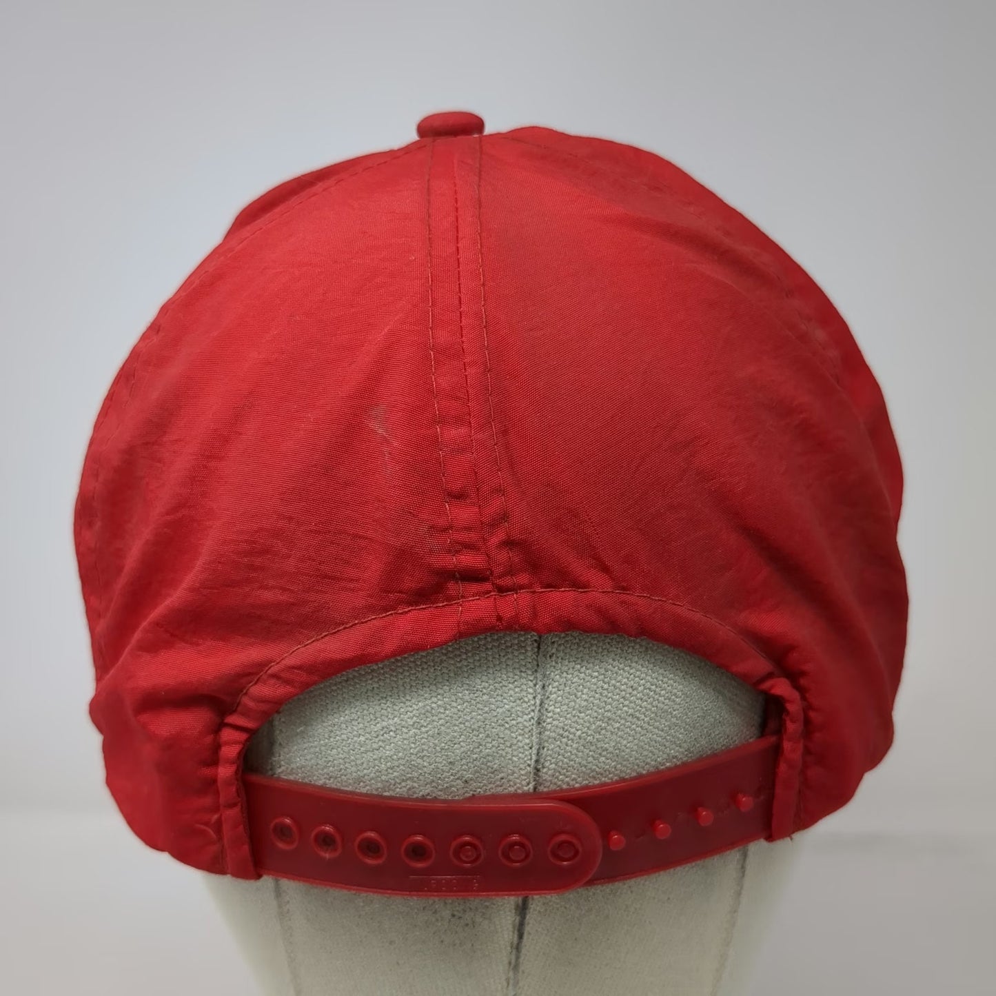 5 Panel Red One Size #1 Poppy Nylon Rope Snapback Hat Embroidered Adjustable