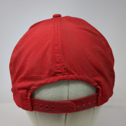5 Panel Red One Size #1 Poppy Nylon Rope Snapback Hat Embroidered Adjustable