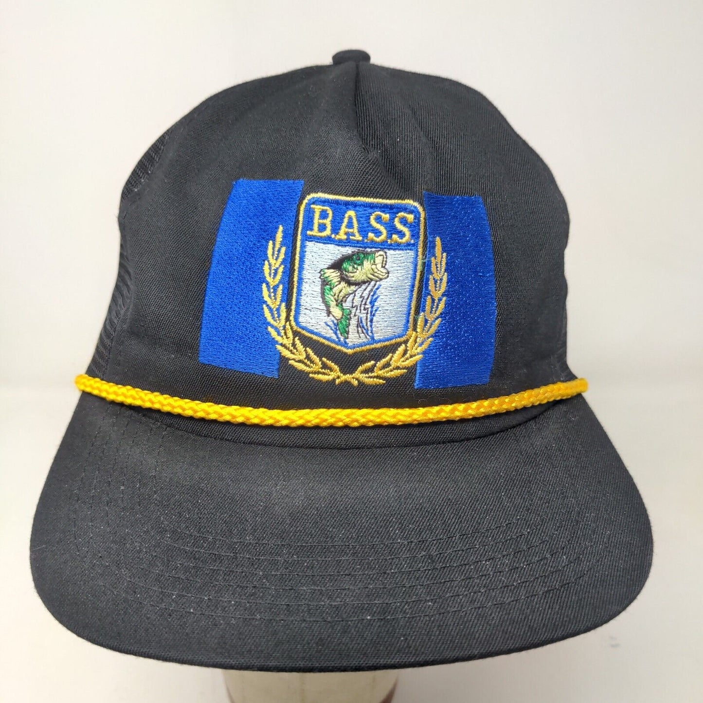 Innovative Products Mens Snapback Mesh Back Hat Black OSFA Vintage Bass Logo USA