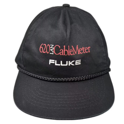 Fluke 620 LAN CableMeter 5 Panel Hat Black Snapback One Size Rope Embroidered