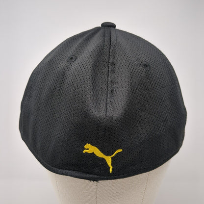 Puma Spell Out Fitted Hat Black L/XL Embroidered Logo Stretch Outdoor