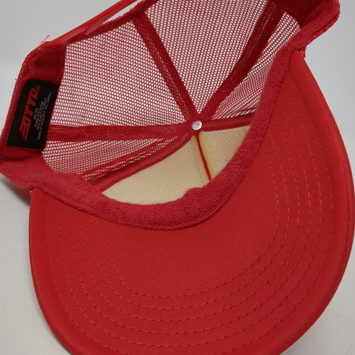 Otto Trucker Hat Red One Size Puzzle Effect Owl Graphic Mesh Snapback Foam Front
