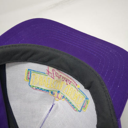 Universal Studios Florida Neon Sign Logo 5 Panel Purple Hat Snapback Vintage