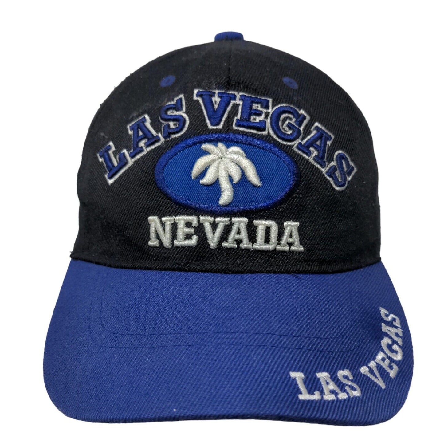 Chelona Men's Strapback Hat Black Blue Embroidered Las Vegas Logo