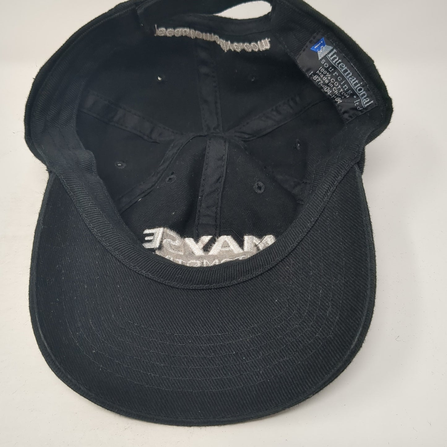 Mayse Automotive Strapback Baseball Cap Black One Size Adjustable Embroidered