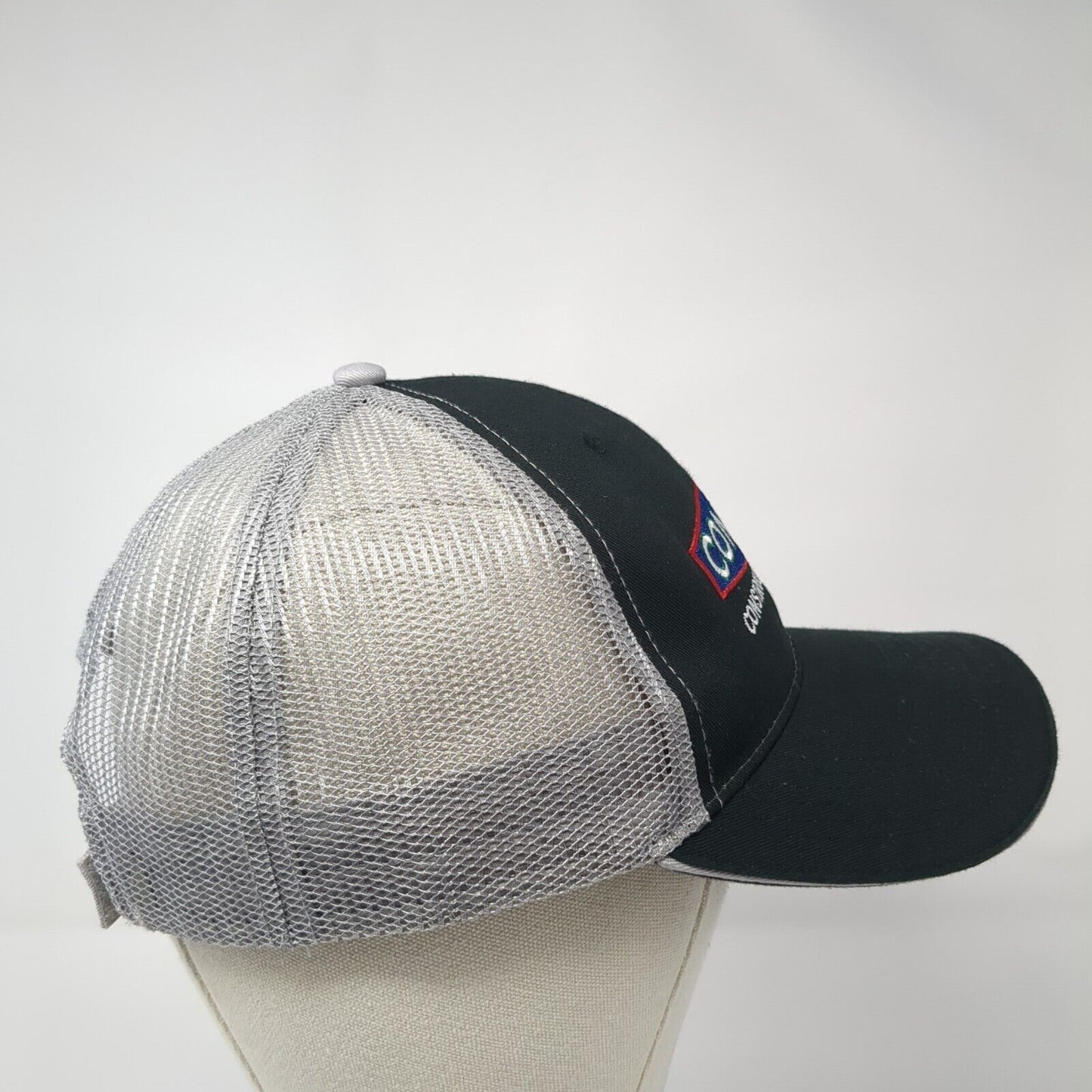 Conmas Construction Supply Strapback Trucker Hat Black One Size Mesh Back