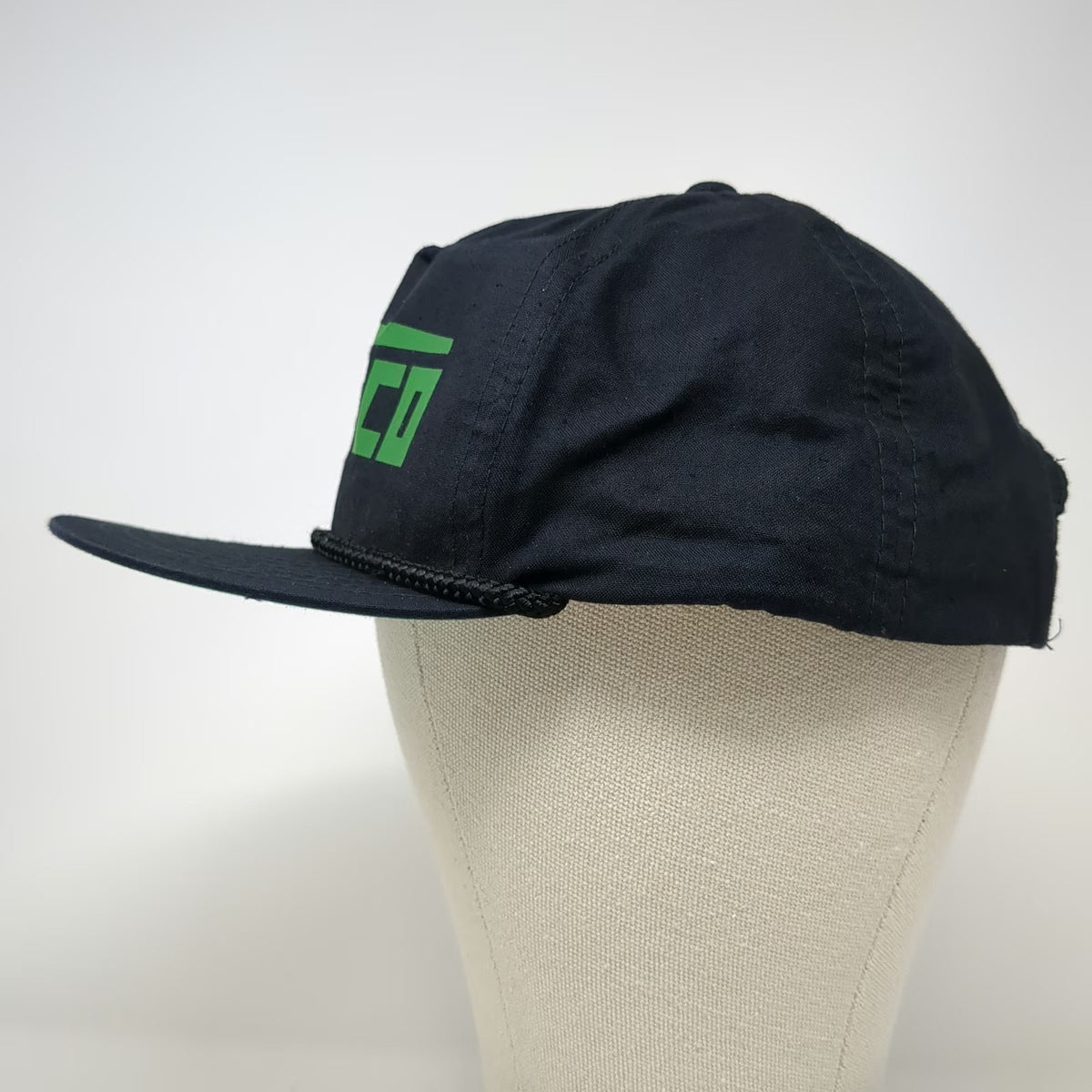 Tasco 5 Panel Blue One Size Snapback Rope Hat Cotton Green Logo Underbrim