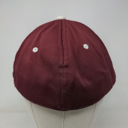 The Game Pro Fitted Hat Red Burgundy L/XL Gametek Embroidered Vented Holes