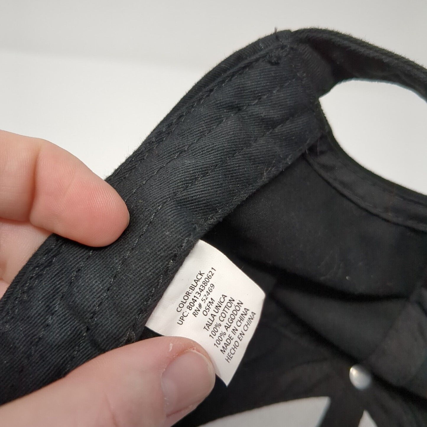 Unbranded Slideback Hat Black One Size Adjustable Blank Outdoor Solid