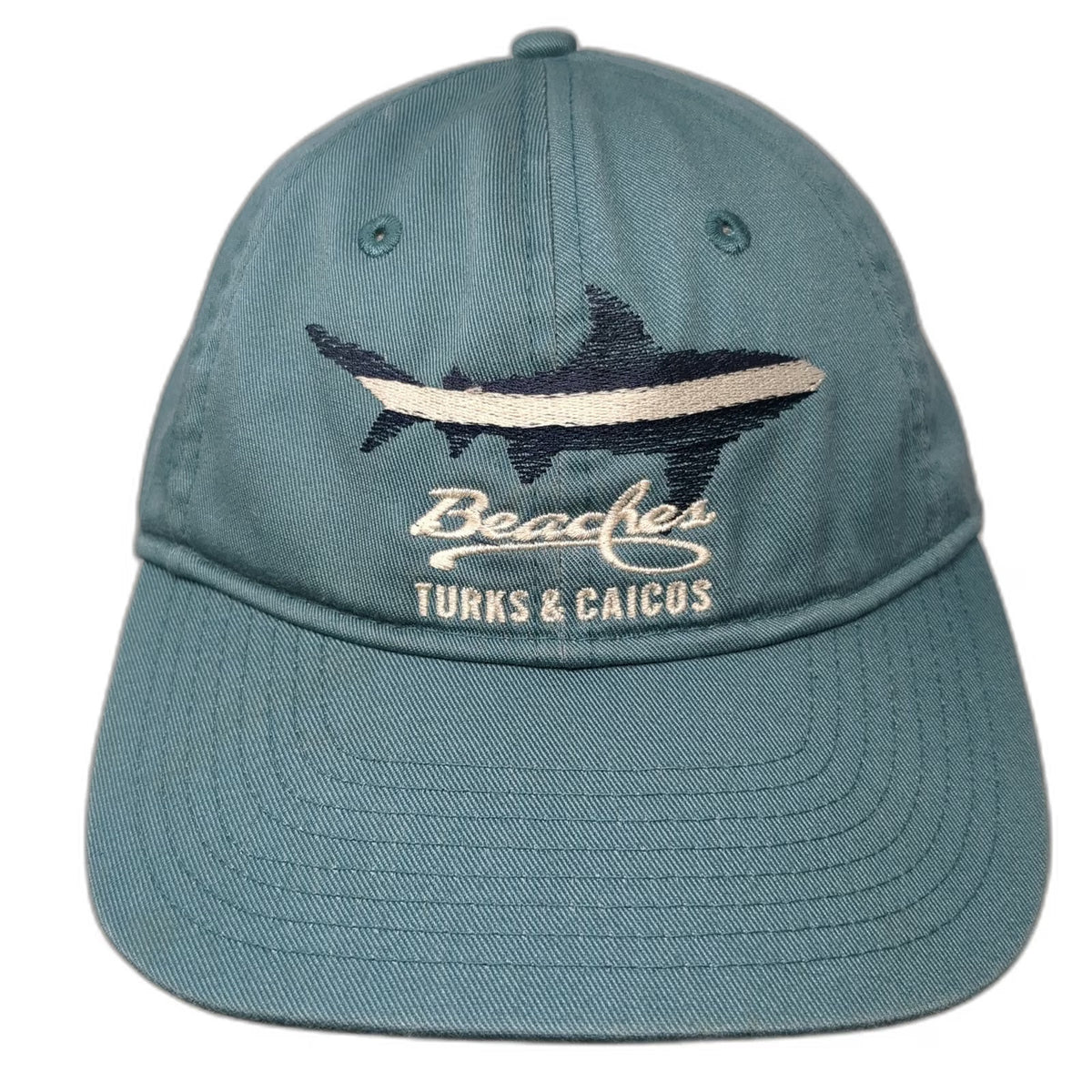 Gear Baseball Cap Blue One Size Slideback Hat Beaches Turks & Caicos Shark