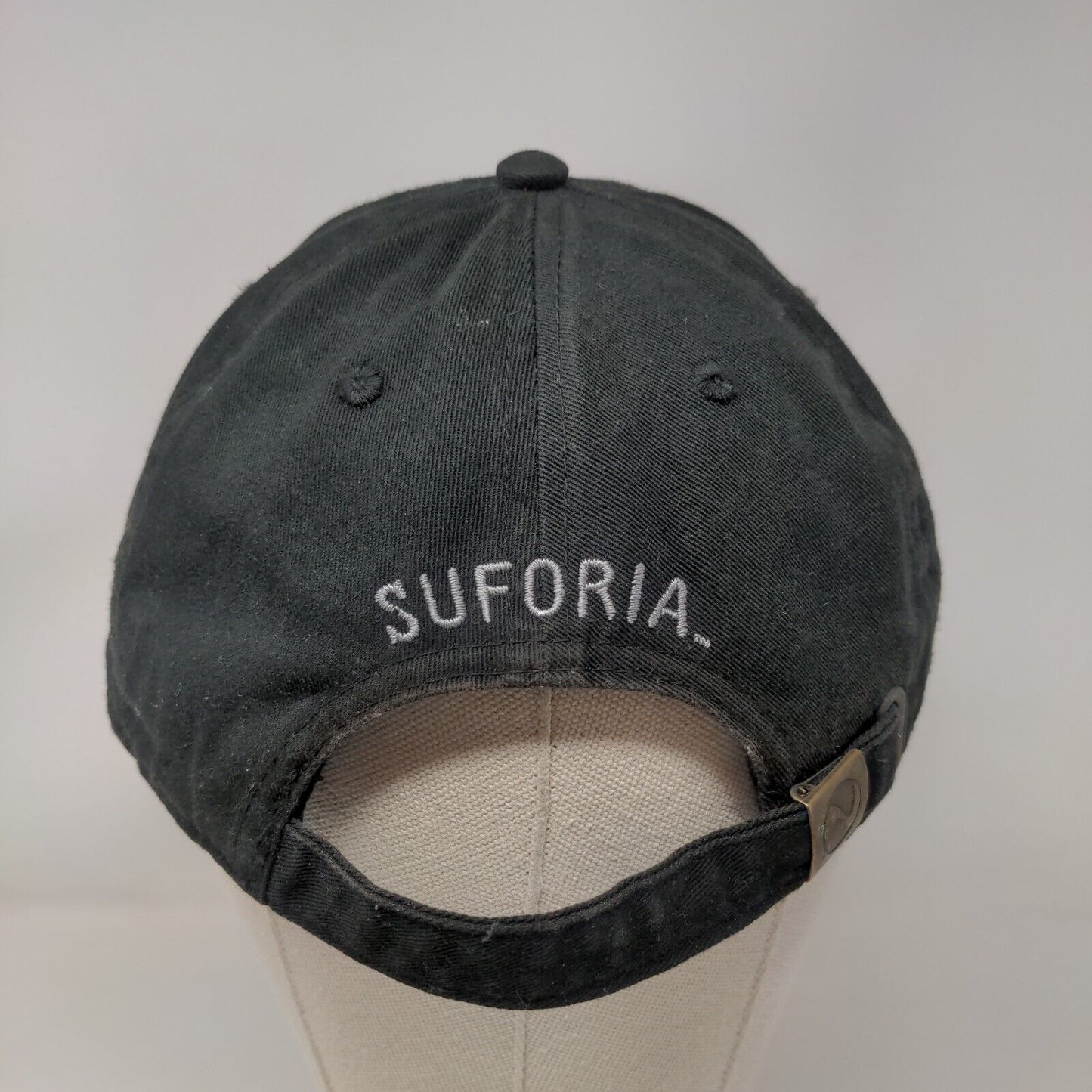Suforia Slideback Hat Black OSFA Embroidered Logo Adjustable Newhattan
