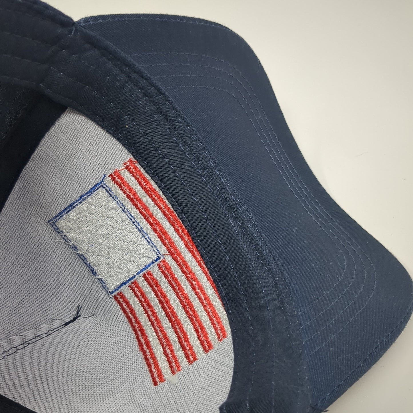 USA Flag Slideback Baseball Cap Blue One Size Adjustable Embroidered Patriotic