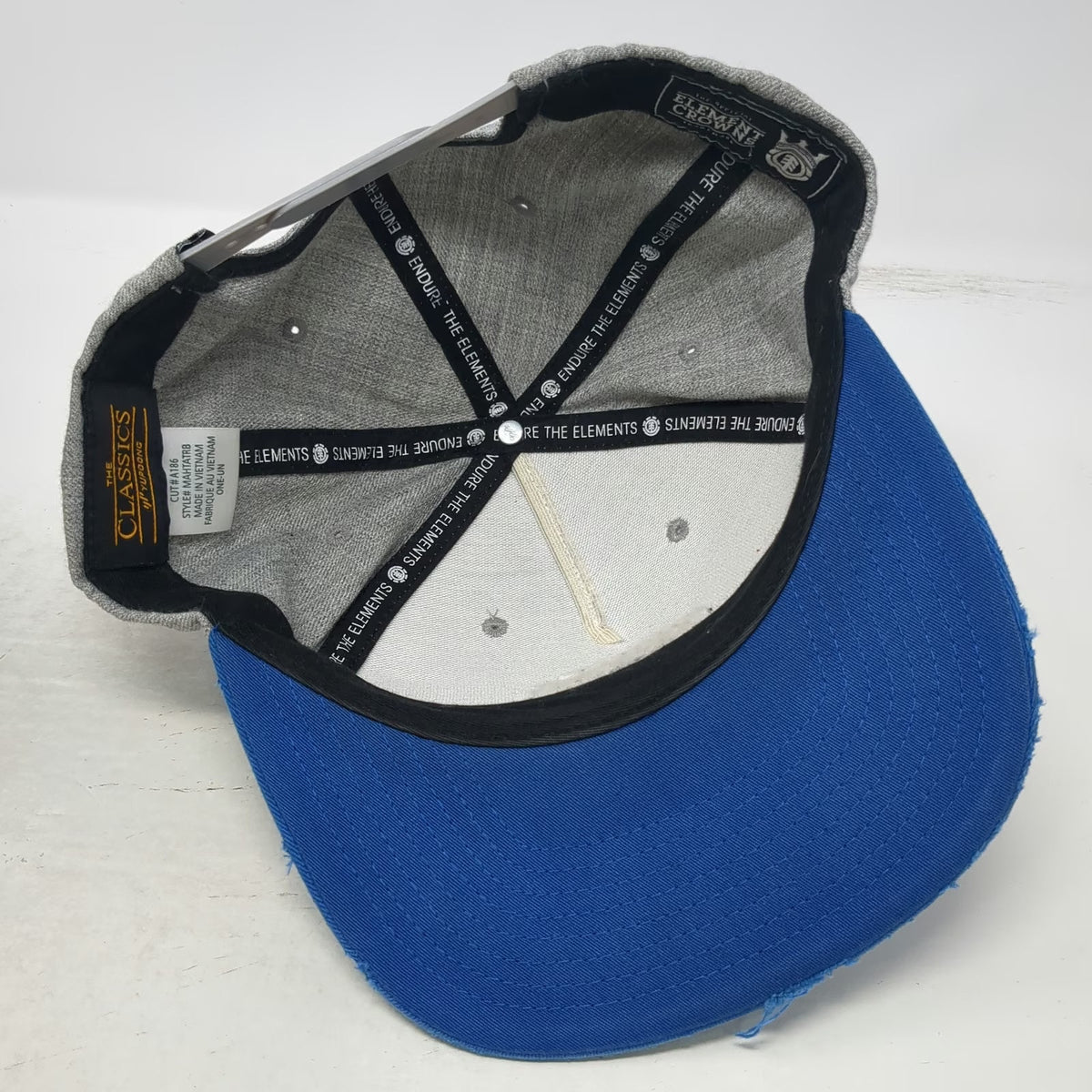 Element Snapback Hat Gray Blue One Size Graphic Wilderness Survival Mountain