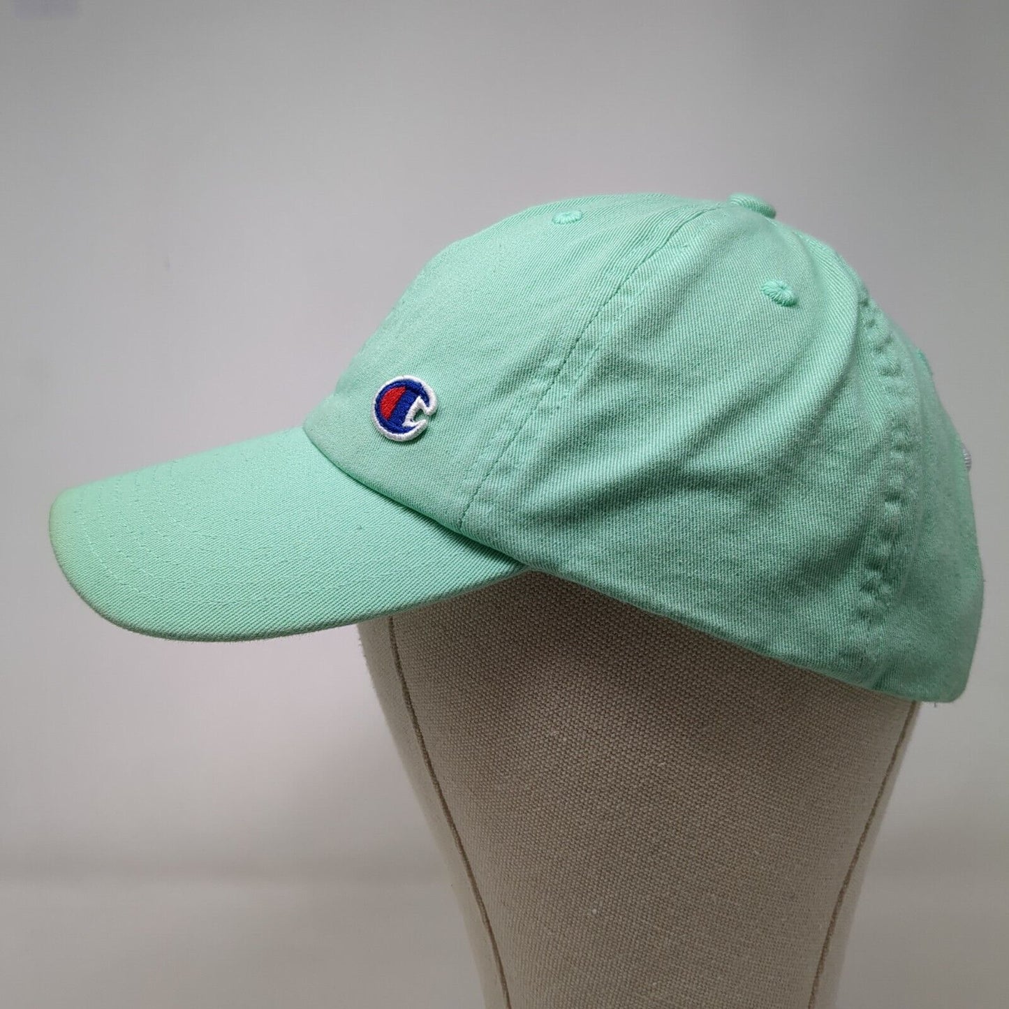 Champion Slideback Hat Green OSFA Adjustable Embroidered Vented Holes 6 Panel