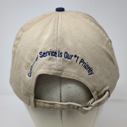 HeadShot OfficeMax Baseball Cap Beige Blue One Size Slideback Corporate Hat