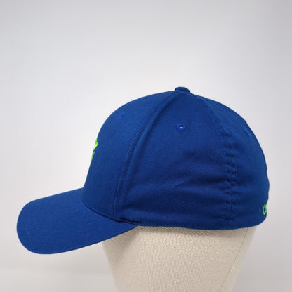 Fee Construction Logo Fitted Hat Blue S/M Embroidered Port Authority