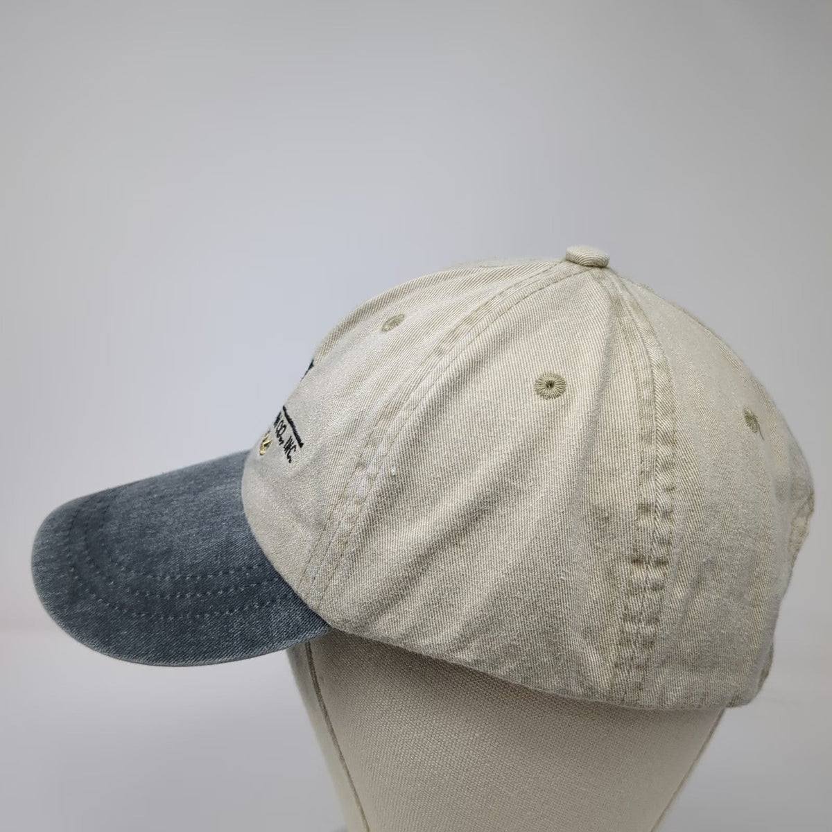 Zkapz Baseball Cap Beige One Size Hat R.H. White Construction 80 Years Blue Brim