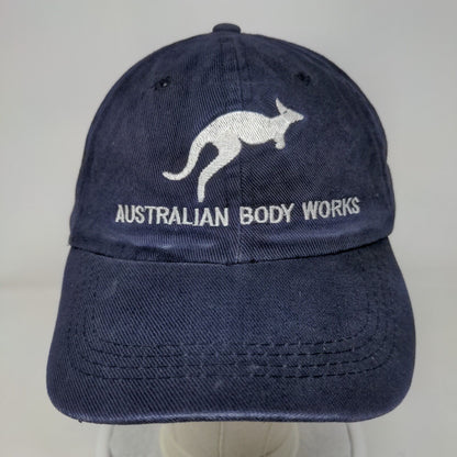 Australian Body Works Kangaroo Slideback Hat Blue One Size Embroidered