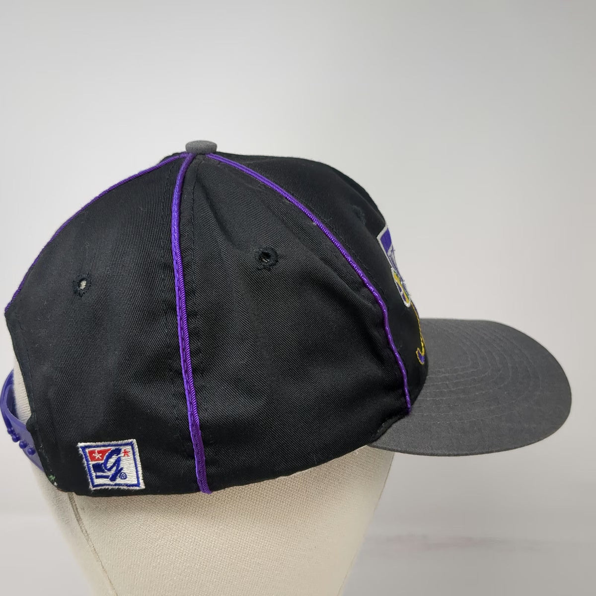 Utah Jazz NBA The Game Snapback Hat Black Gray Purple Green Underbrim Vintage