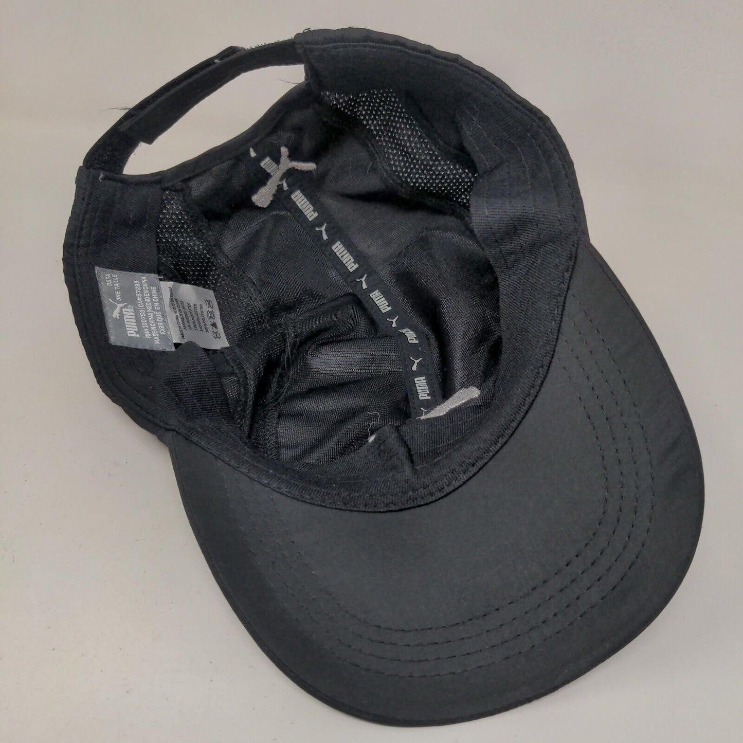 PUMA Strapback Hat Black OSFA Embroidred Logo Mesh Trim Breathable