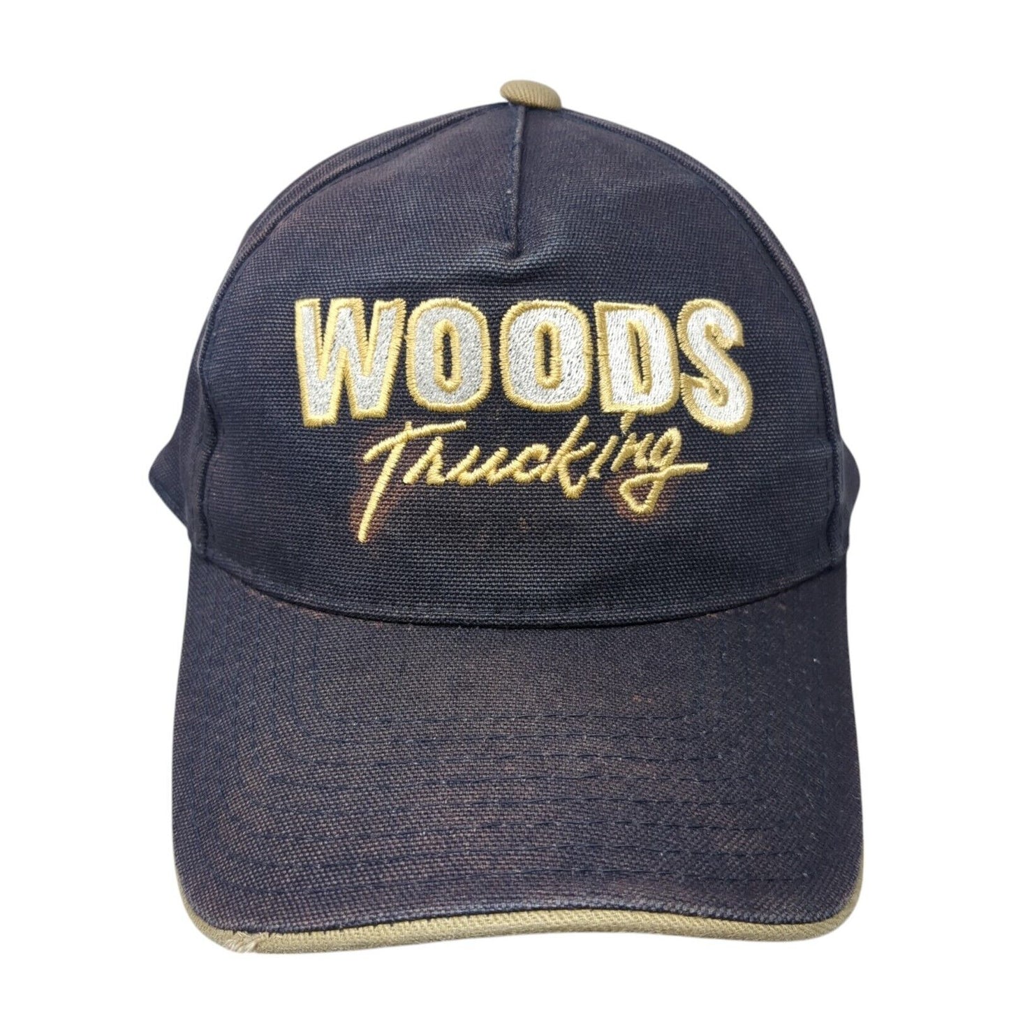 Woods Trucking Strapback Hat Blue One Size Adjustable Embroidered Cobra