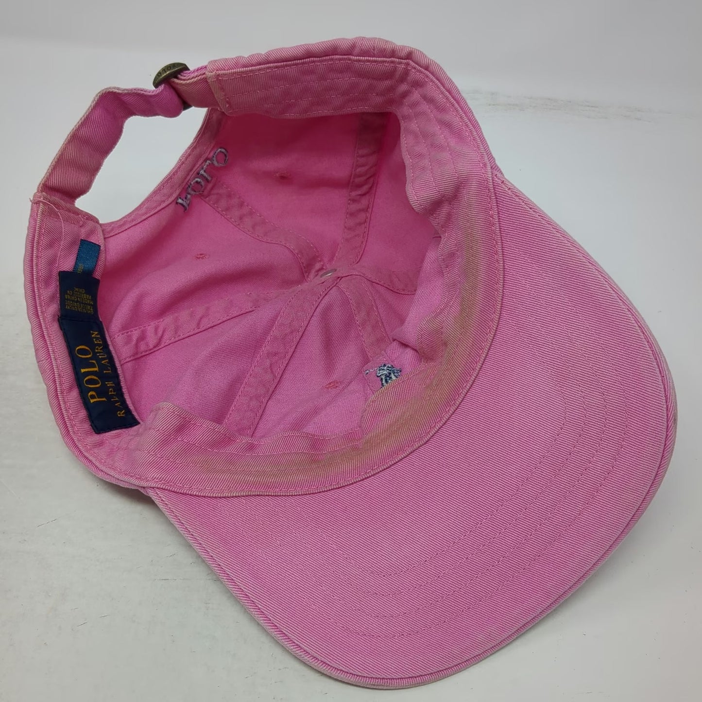 Polo Ralph Lauren Baseball Cap Pink Blue One Size Logo Cotton Slideback Hat