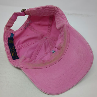Polo Ralph Lauren Baseball Cap Pink Blue One Size Logo Cotton Slideback Hat