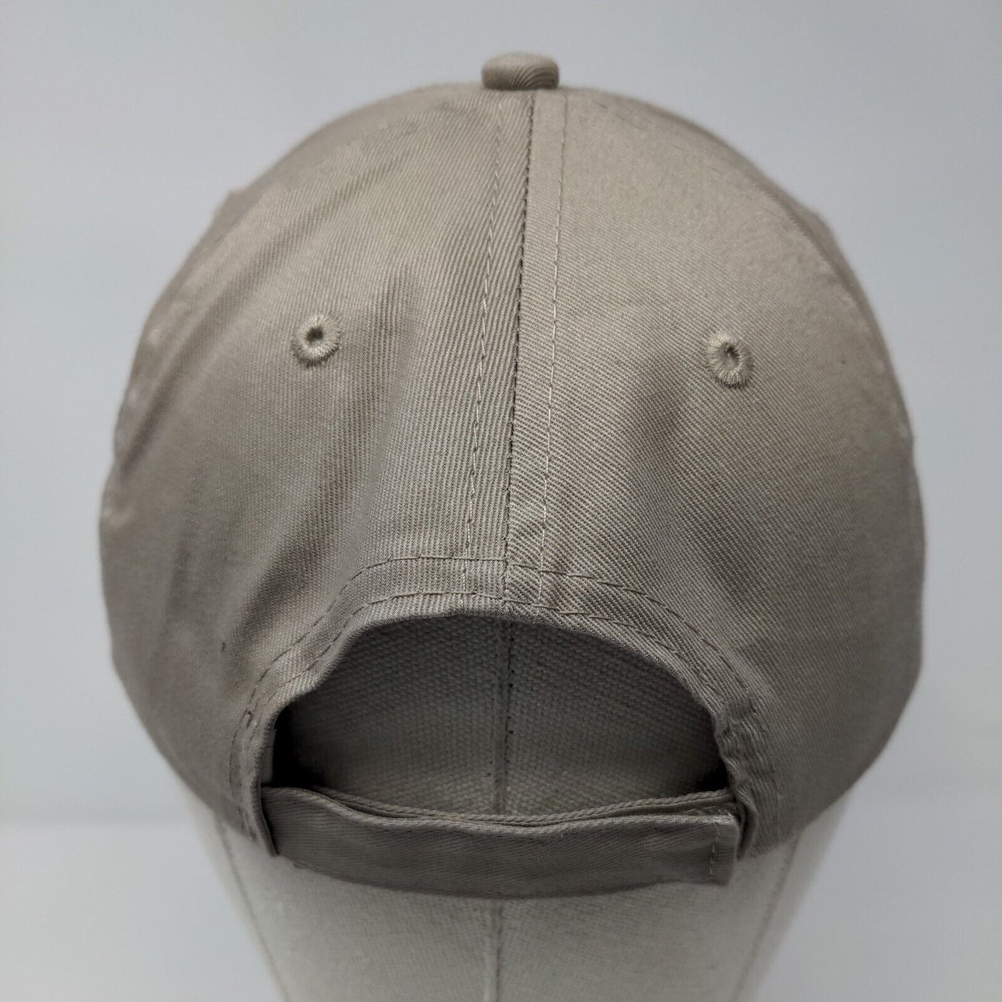 Pulling Together Against Invasive Weeds Strapback Hat Tan OSFA Solid