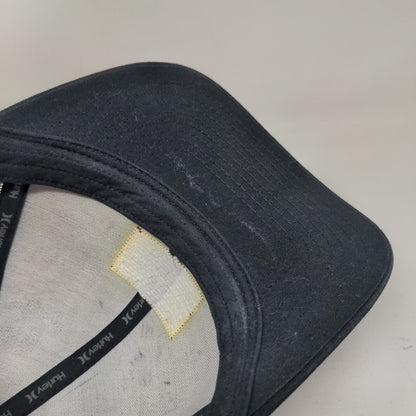 Hurley Patch Snapback Mesh Back Trucker Hat Black One Size 6 Panel