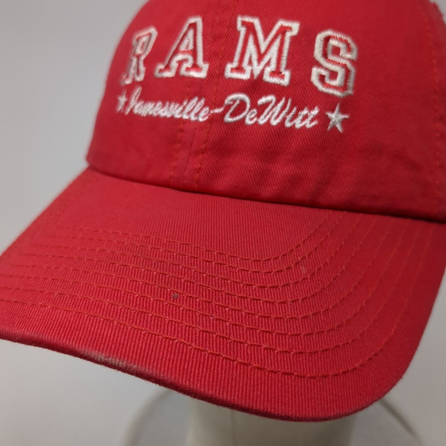 RAMS Jamesville DeWitt Slideback Hat Red One Size Adjustable Embroidered Cotton