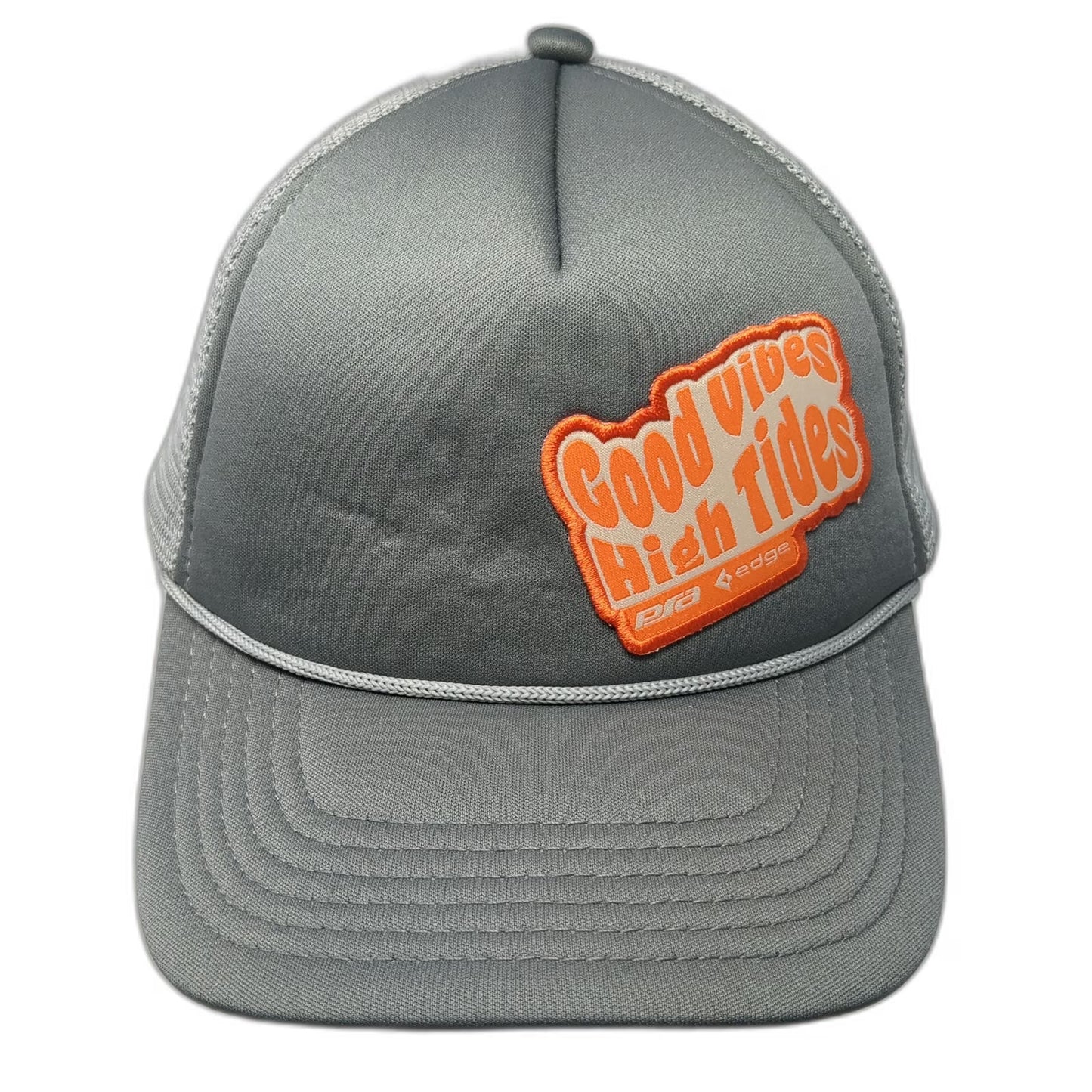 Pacific Headwear Trucker Hat Gray One Size Mesh Snapback Good Vibes High Tides