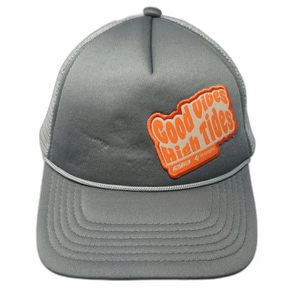 Pacific Headwear Trucker Hat Gray One Size Mesh Snapback Good Vibes High Tides