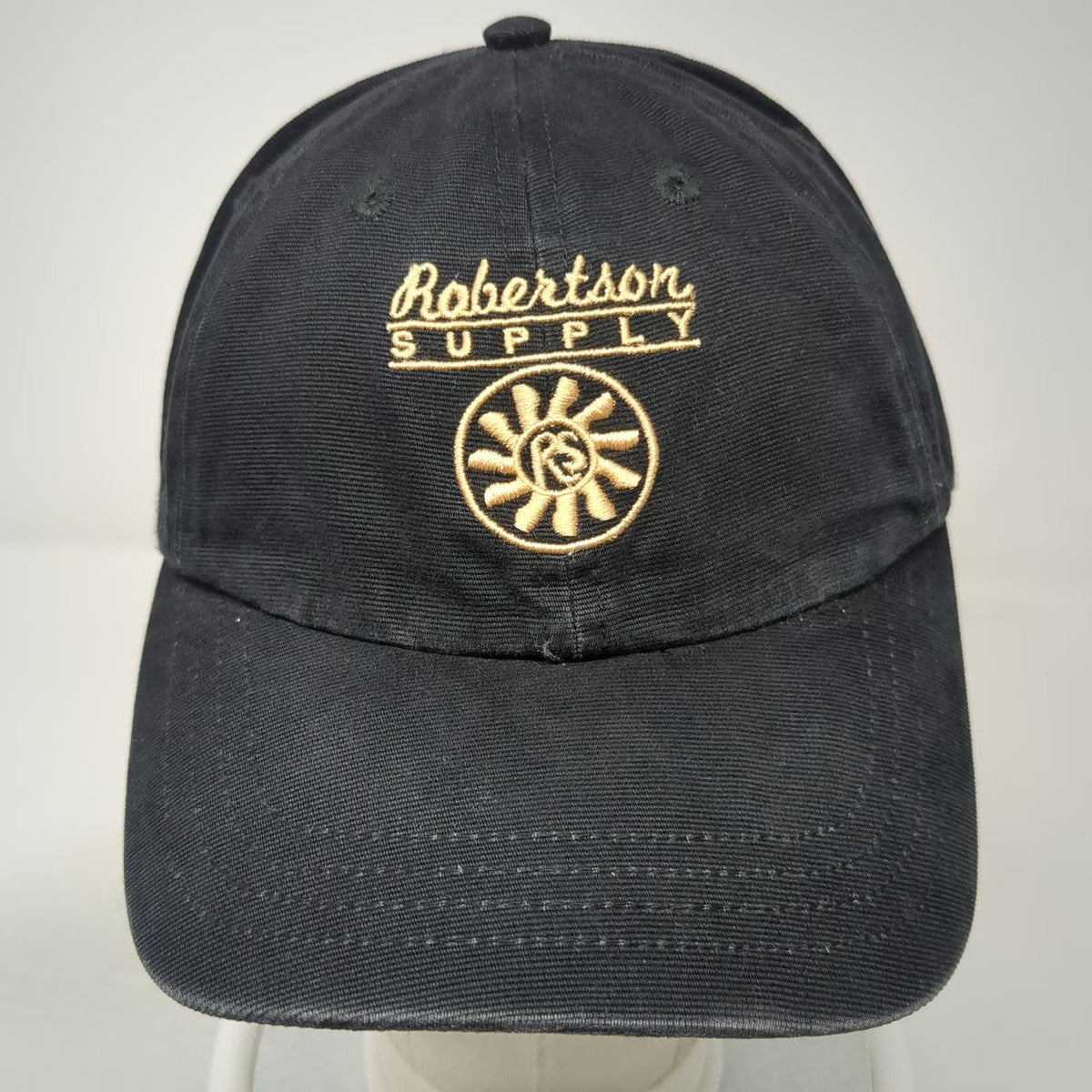 Robertson Supply Baseball Cap Black One Size Gold Embroidery EST. 1948 Logo Hat