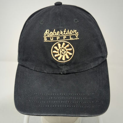 Robertson Supply Baseball Cap Black One Size Gold Embroidery EST. 1948 Logo Hat
