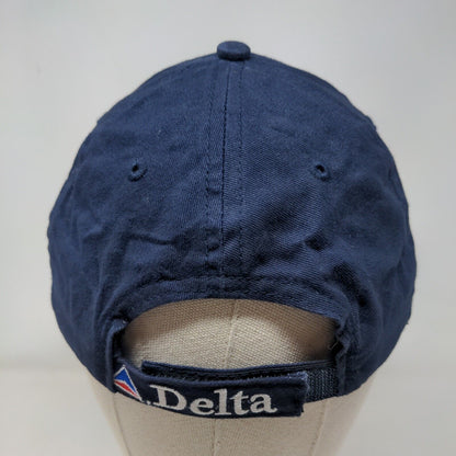 Atlanta Braves Delta Strapback Hat Blue One Size Embroidered Patriotic Headtotoe