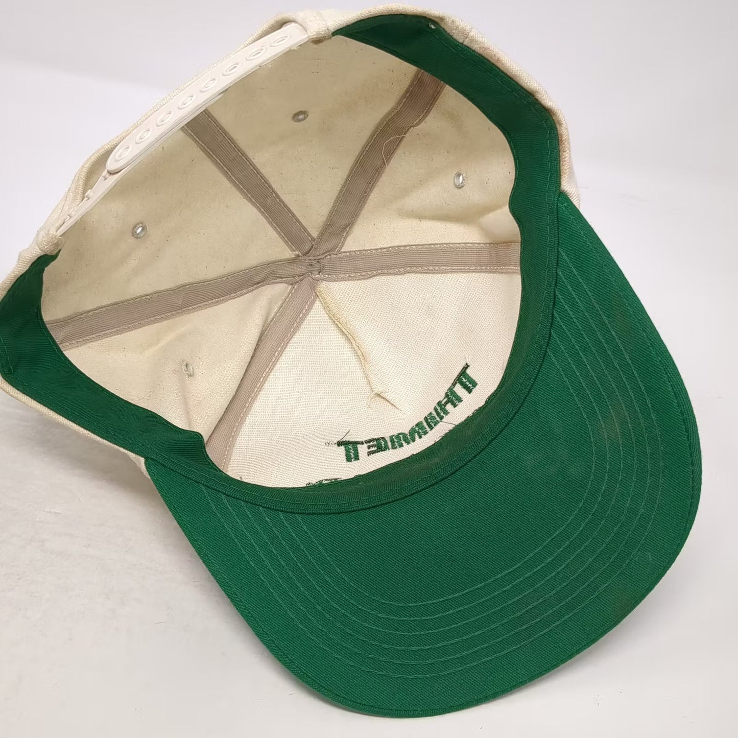 K-Products Thimet Lock 'n Load 5 Panel Hat White Green One Size Vintage USA
