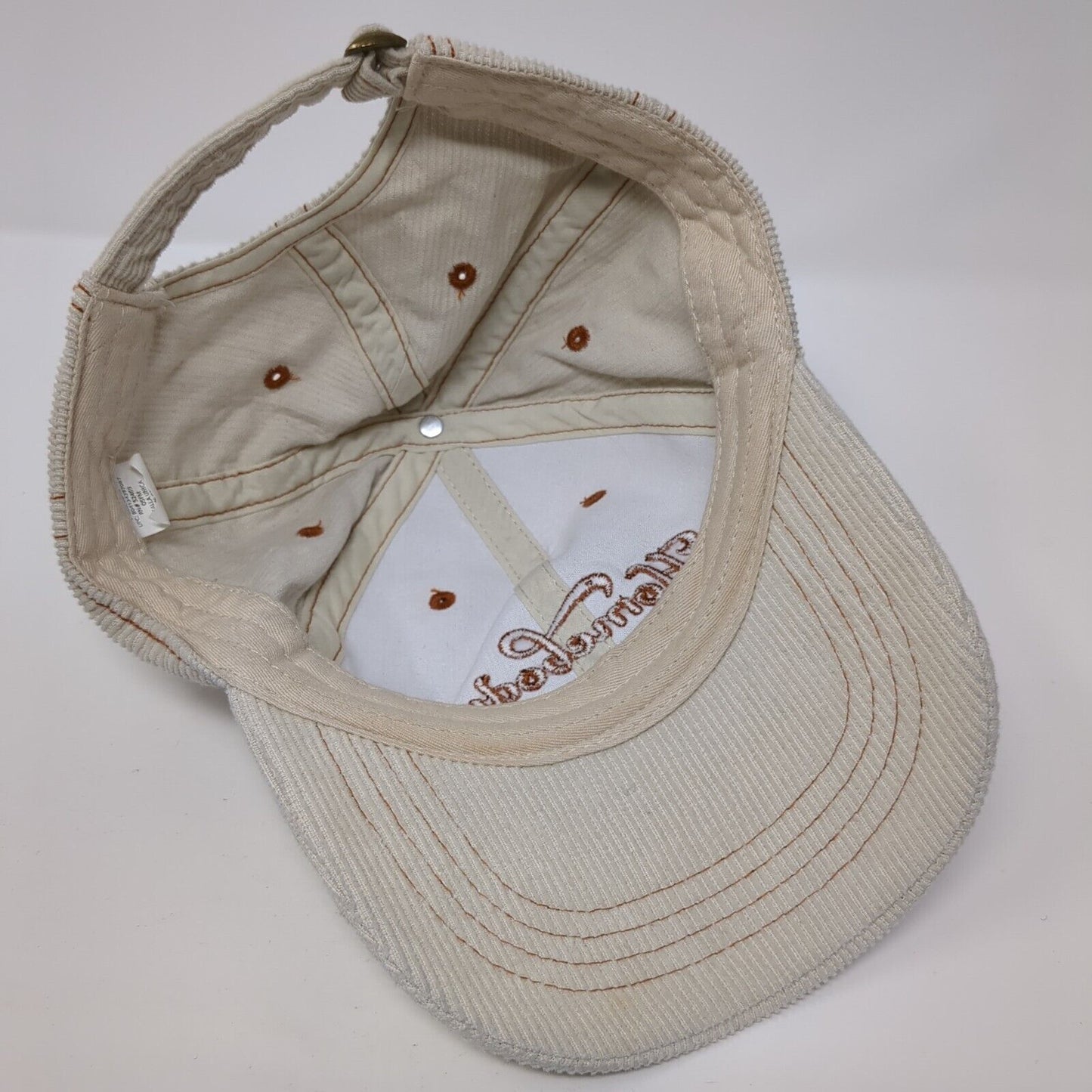 Homebody Slideback Hat Tan One Size Corduroy Adjustable Embroidered