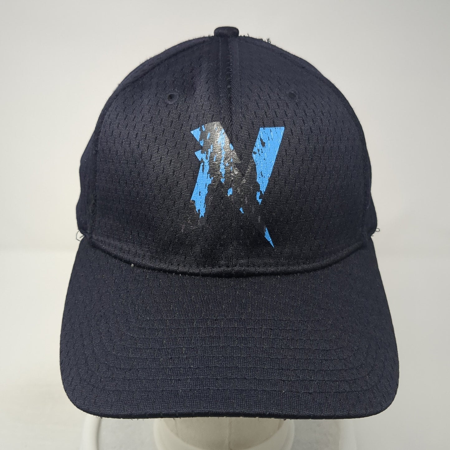 Richardson Fitted Hat Blue Medium Graphic Logo Stretch 6 Panel Outdoor