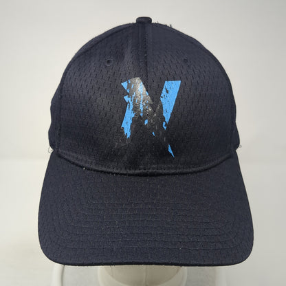 Richardson Fitted Hat Blue Medium Graphic Logo Stretch 6 Panel Outdoor